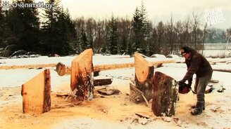 Потрясающие работы из дерева - смотреть видео (3:12)