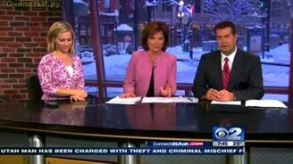 Снежком в ведущего - смотреть видео (1:03)