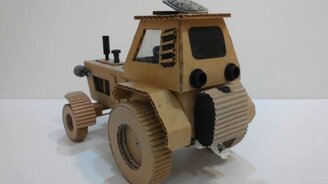Картонный трактор своими руками - смотреть видео (7:16)