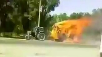 Самый безумный тракторист - смотреть видео (0:10)