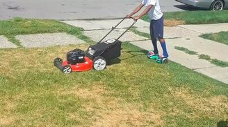 Когда совсем лень косить газон - смотреть видео (0:34)