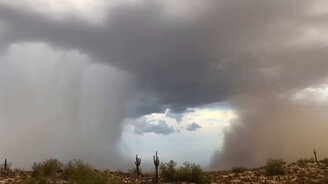 Пыльная буря встречается с ливнем - смотреть видео (0:27)