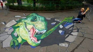 Крутые иллюзии на асфальте - смотреть видео (1:57)