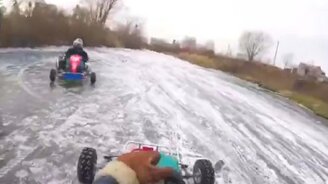 Картинг на льду - смотреть видео (2:01)