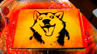 Как нарисовать собаку баллончиками - смотреть видео (1:42)