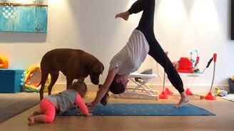 Курьёзы во время домашнего спорта - смотреть видео (1:29)