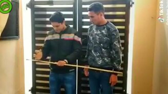 Розыгрыш с рейкой - смотреть видео (0:28)