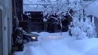 Пробил себе дорогу по снегу - смотреть видео (0:23)