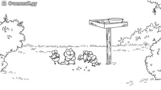 Котёнок Саймона против птичек - смотреть видео (1:52)