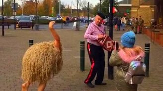 Очень правдоподобный страус - смотреть видео (0:48)