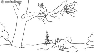 Ворона и кот Саймона в Рождество - смотреть видео (2:06)