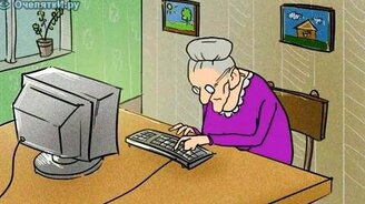 Бабушка за компьютером - смотреть видео (0:35)