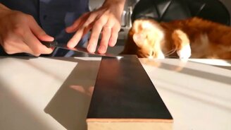 Когда чётко заточил нож - смотреть видео (1:19)