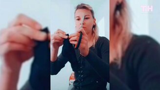 Как сделать маску из носка - смотреть видео (0:29)