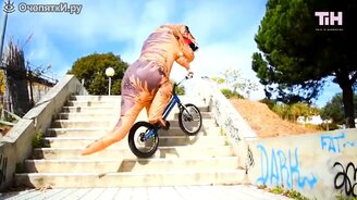 Динозавр на велике - смотреть видео (0:38)