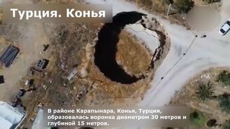 Огромная воронка в Турции - смотреть видео (4:15)