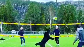 В волейбол с собакой - смотреть видео (0:35)