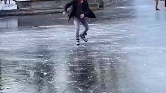 Неудачное окончание лунной походки - смотреть видео (0:09)