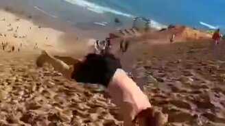 Эффектно спустился с горы - смотреть видео (0:13)