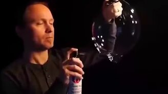 Самый сложный фокус с мыльный пузырём - смотреть видео (0:40)