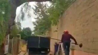 Когда не подумал о траектории - смотреть видео (0:17)