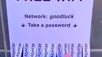 Пароль от бесплатного wi-fi - смотреть видео (0:21)