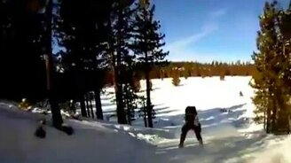 На лыжах с турбиной - смотреть видео (2:27)