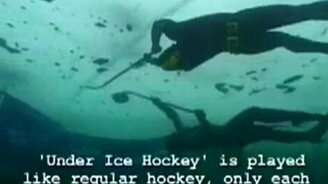 Хоккей подо льдом - смотреть видео (1:46)