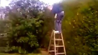 С лестницы на батут - смотреть видео (0:22)