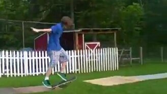 Скейтом по носу - смотреть видео (0:26)