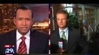 Напал на репортёра - смотреть видео (0:32)