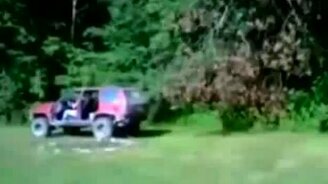 Дерево мощнее джипа - смотреть видео (0:08)