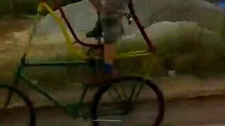 Забавный велосипед - смотреть видео (0:12)